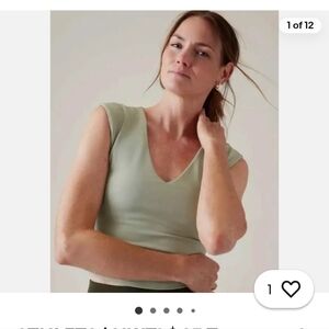 Athleta Green Fitted Crop Tank Top
